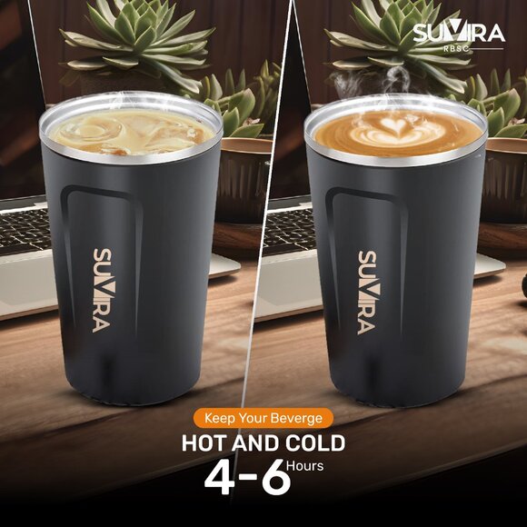 SUVIRA  Digital Smart Coffee Travel Mug, Stainless Steel - Picture 3 of 8